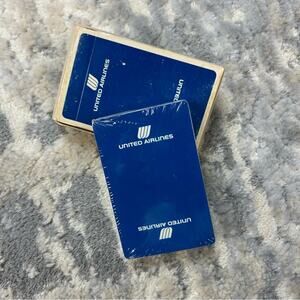 Vintage United Airlines Blue Playing Cards Sealed with Box